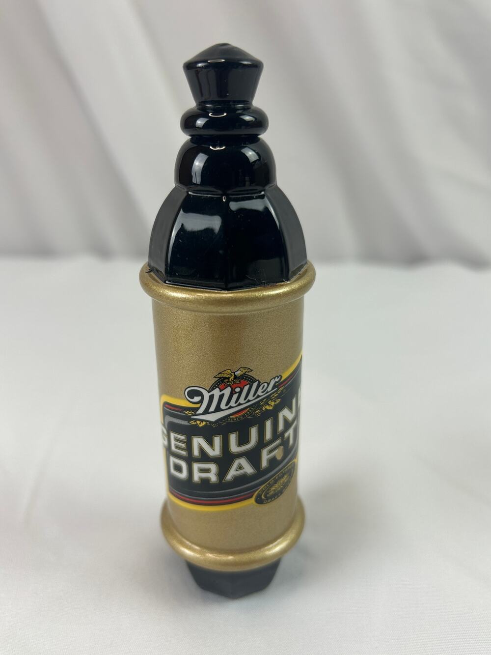 Vintage Miller Genuine Draft MGD Gold Black Beer Tap Handle Breweriana 5 Inch